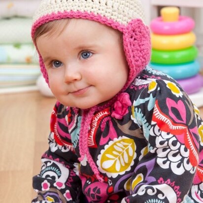 Lovey Hat for Baby in Red Heart With Love Solids - LW2986