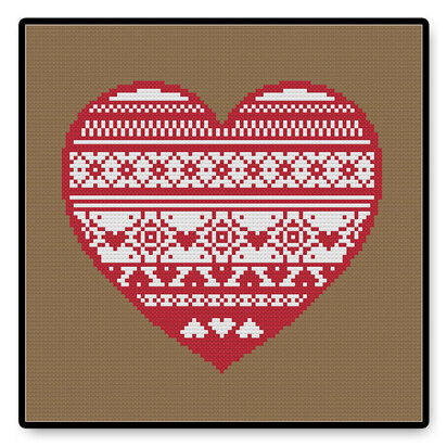 Folk Heart - Complete Cross Stitch Kit