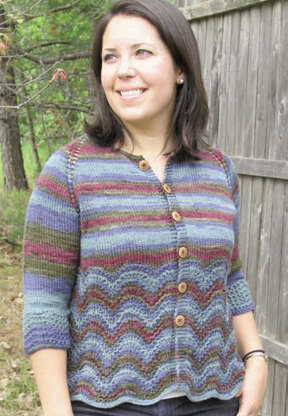 Bella Cardigan in Knit One Crochet Too Ty-Dy Wool - 1644