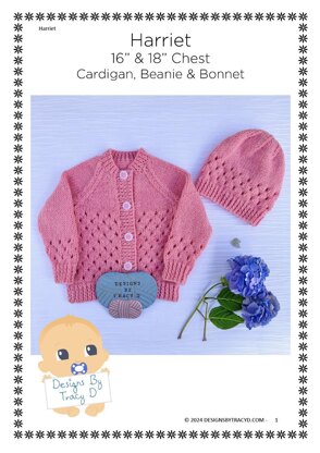 Harriet Cardigan, Bonnet & Beanie 0-6mths