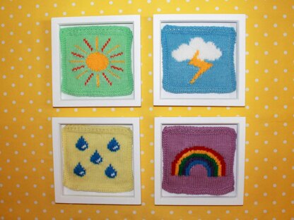 Weather Symbols Intarsia Squares