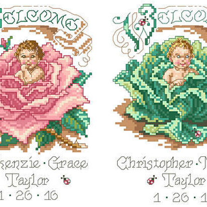 Briar Rose & Cabbage Patch Birth Announcement - PDF