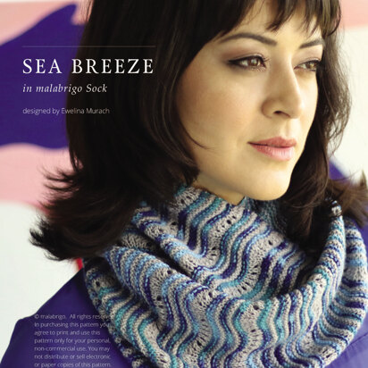 Sea Breeze Cowl in Malabrigo Sock - Downloadable PDF