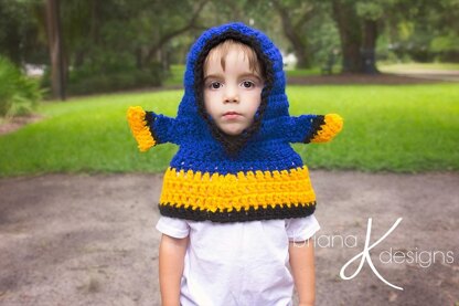 Blue Tang Fish Hooded Cowl