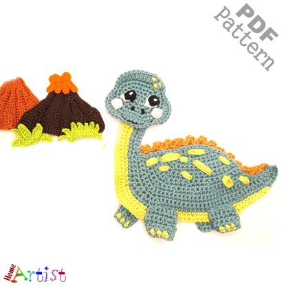 Dinosaur Baby 1 crochet applique pattern