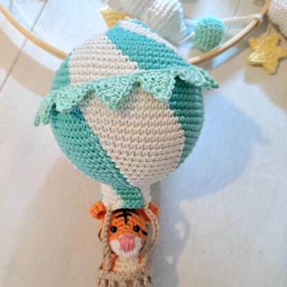 Tiger in a balloon baby mobile