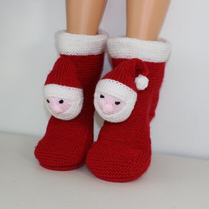 Ladies Santa Head Christmas Slippers