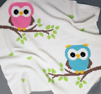 Crochet Baby Blanket - Owls