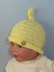 Baby Roll Brim Stripey Topknot Beanie Hat