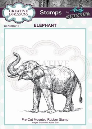 Creative Expressions Rubber Stamp By Andy Skinner - Elephant