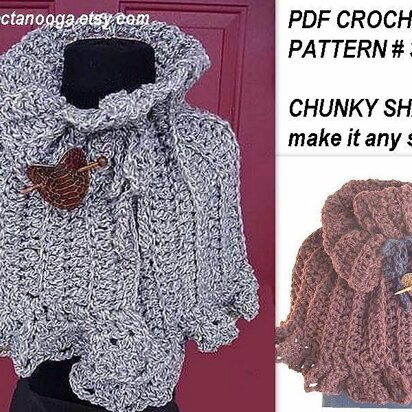 337, CHUNKY STYLE CAPE/SHAWL/PONCHO