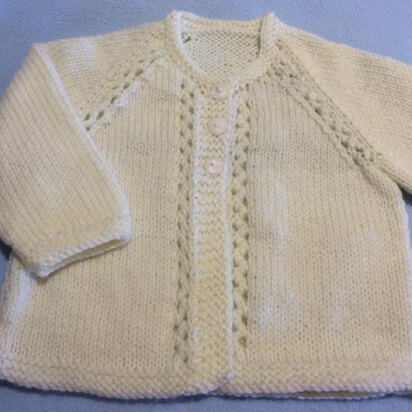 Vertical Eyelet Baby Jacket & Toque, 0-3 months