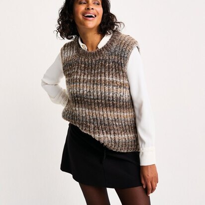 Beneath The Surface Vest Knitting Pattern in Sirdar Jewelspun With Wool Chunky - Downloadable PDF