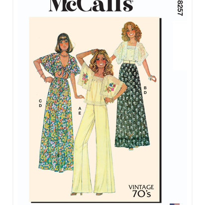 1970s Retro Palazzo Pants Pattern Vogue 9663 Palazzo