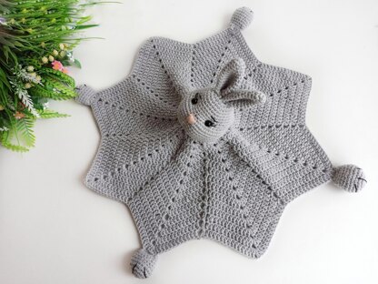 Bunny baby lovey, crochet blanket pattern