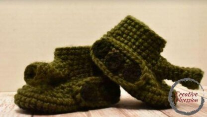 Tank Inspired Baby Booties