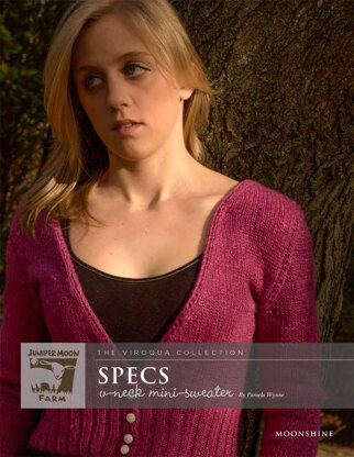 Specs V-Neck Mini-Sweater in Juniper Moon Moonshine - Downloadable PDF