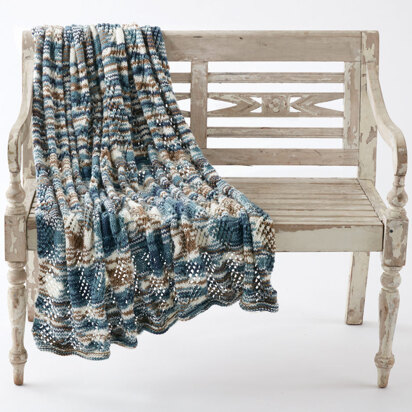 Crystal Lace Knit Blanket in Caron Jumbo - Downloadable PDF - knitting pattern