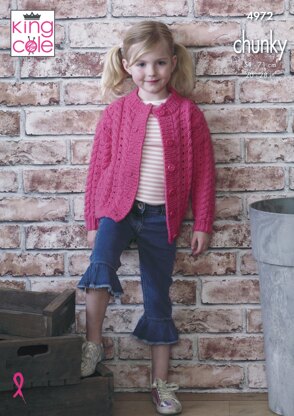 Cabled Sweater and Cardigan in King Cole Comfort Chunky - 4972 - Downloadable PDF