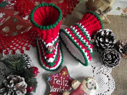 Christmas Baby Booties