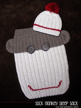 Sock Monkey Sleep Sack and Hat