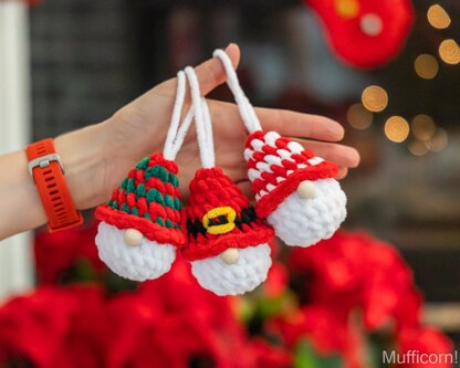 Plush gnome ornaments