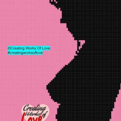 Breast Cancer Nude Silhouette C2C Stitch Graph
