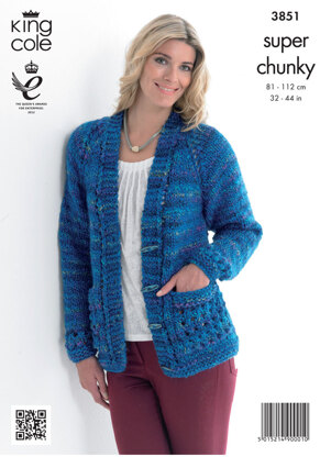 Tunic and Cardigan in King Cole Super Chunky - 3851