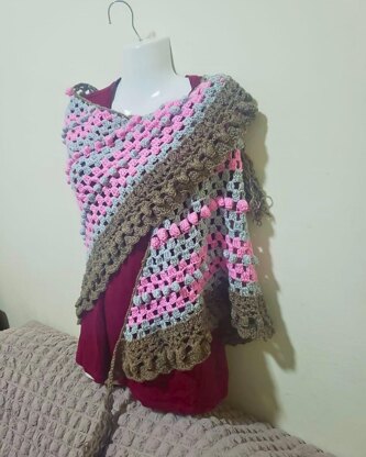 Triangular Popcorn Shawl