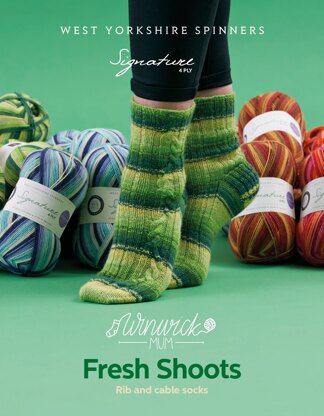 Fresh Shoots Socks in West Yorkshire Spinners Signature 4Ply - DBP0143 - Downloadable PDF
