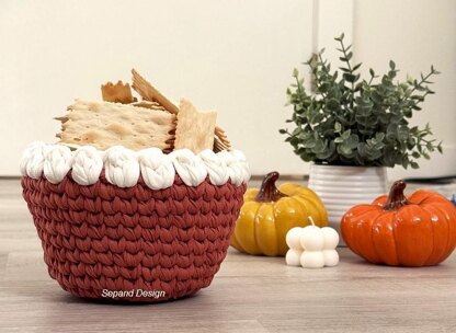 Recycled (t-shirt) yarn basket container-113