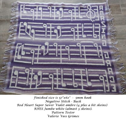 Amazing Grace Music Blanket Pattern