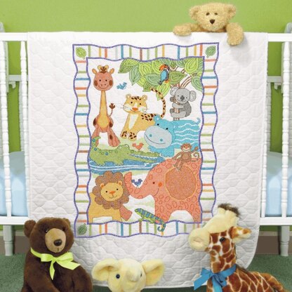 Dimensions Stamped Cross Stitch Kit: Quilt: Mod Zoo - 86 x 109cm