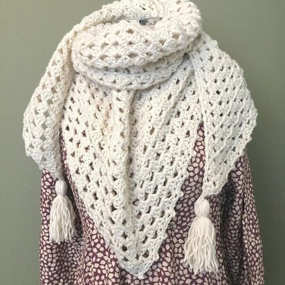 Granny Square Triangle Shawl Wrap