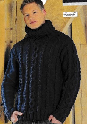 Cable Circles Roll Neck Jumper