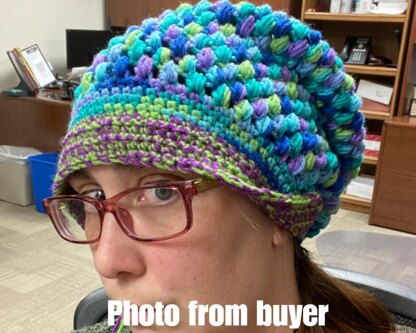 Puff Stitch Slouchy Hat