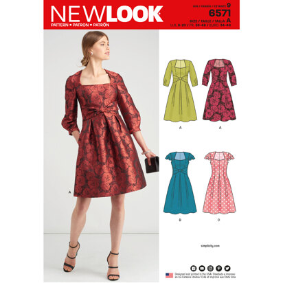 New Look 6571 Misses' Dresses 6571 - Paper Pattern, Size A (8-10-12-14-16-18-20)
