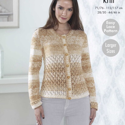 Cardigan with Lower Pattern and Plain Cardigan in King Cole Vogue DK - 5098pdf - Downloadable PDF