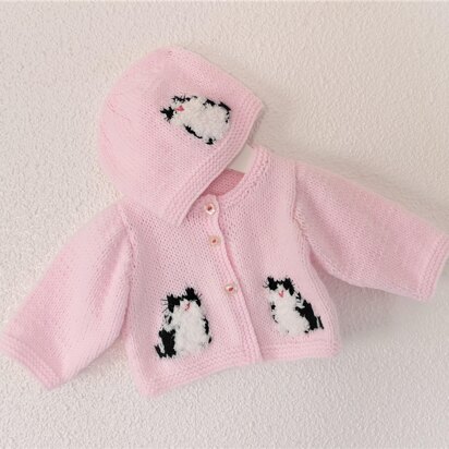Baby Cat Cardigan and Hat