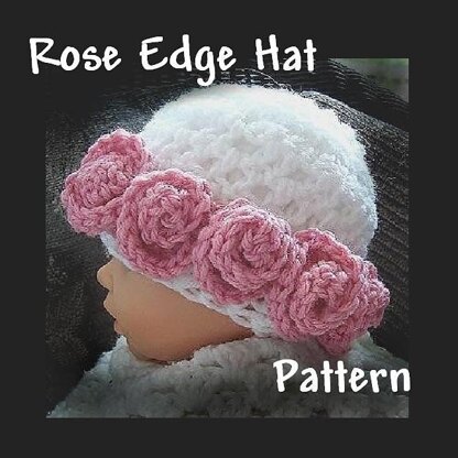Rose Edge Baby Hat Crochet  Hat Pattern by Ashton11