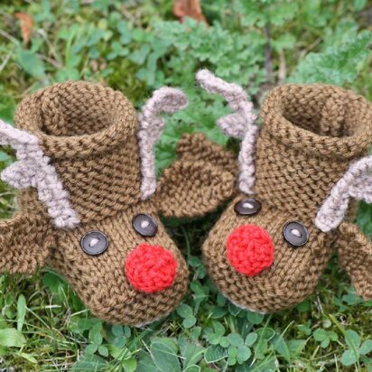 Reindeer Baby Booties