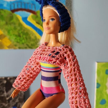 Cropped Mesh Top for Barbie