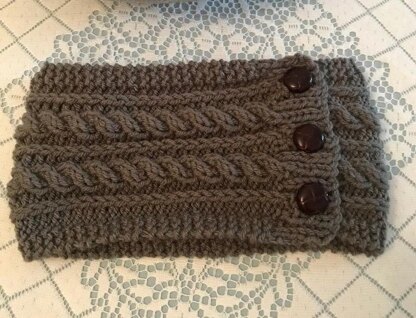 Chunky cable headband ear warmers topless hat