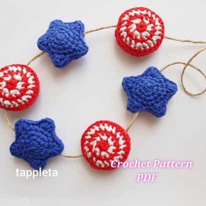 4th of July garland crochet