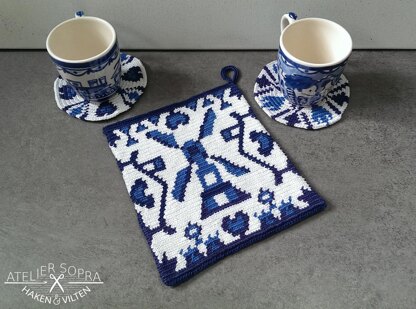 Potholder Delft blue