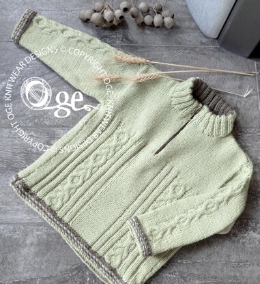 Boys cozy cable jumper with contrasting trim P013