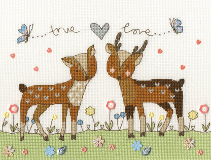 Bothy Threads Love you Deerly Cross Stitch Kit - 25cm x 18cm