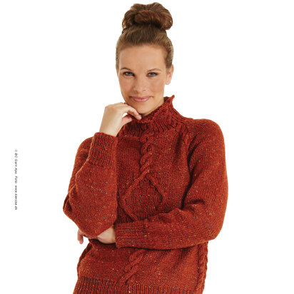 Cabled Sweater in BC Garn Hamelton Tweed 1 - 2419BC - Downloadable PDF