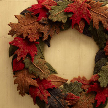 Fall Wreath in Lion Brand Alpine Wool and Fishermen's Wool - L0109AD - knitting pattern