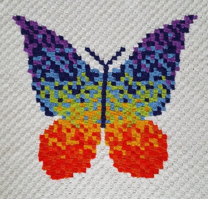 Rainbow Butterfly C2C Blanket